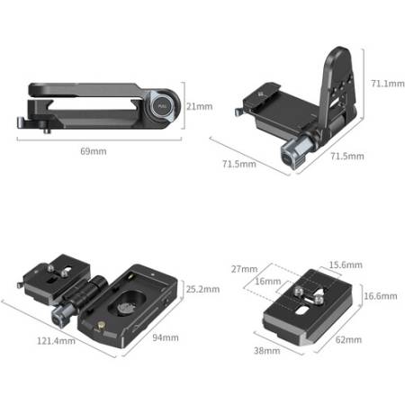 SmallRig 4696 - adapter mocowania baterii NP-F do aparatów bezlusterkowych_wymiiary_3